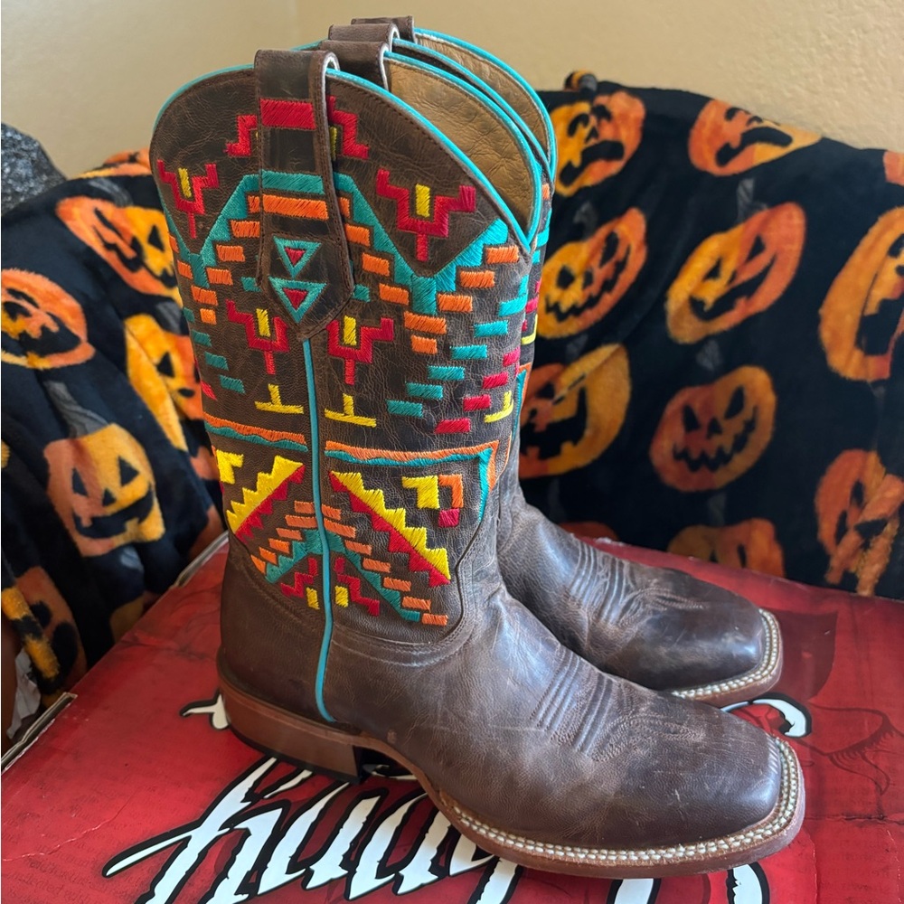 Johnny Ringo Leather Aztec Boots
